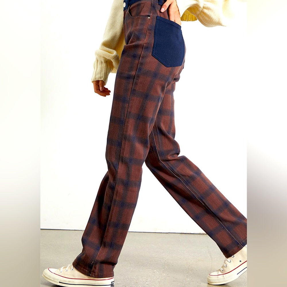 Plaid High-Waisted Women's Pants - Picture 4 of 9